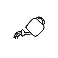 Image showing Watering can sketch icon.