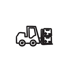Image showing Forklift sketch icon.