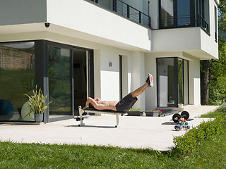 Image showing man doing morning exercises