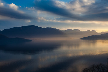 Image showing Kvam in Hardanger fjord, Norway, in a fascinating light