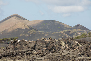 Image showing Typical volcanic landscape on Lanzarote.