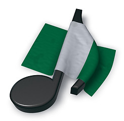 Image showing music note and flag of nigeria - 3d rendering