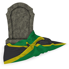 Image showing gravestone and flag of jamaica - 3d rendering