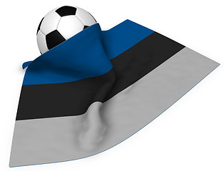 Image showing soccer ball and flag of estonia - 3d rendering