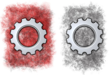 Image showing gear wheel banner background - 3d rendering