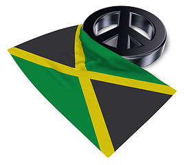 Image showing peace symbol and flag of jamaica - 3d rendering