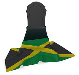 Image showing gravestone and flag of jamaica - 3d rendering