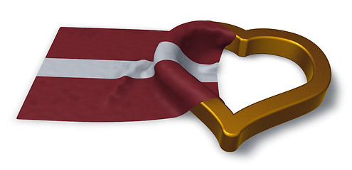 Image showing flag of latvia and heart symbol - 3d rendering