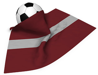 Image showing soccer ball and flag of latvia - 3d rendering