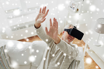 Image showing old man in virtual reality headset or 3d glasses