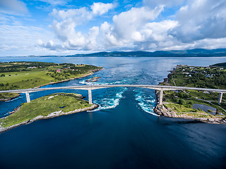 Image showing Whirlpools of the maelstrom of Saltstraumen, Nordland, Norway