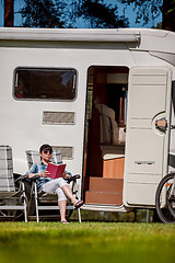 Image showing Family vacation travel, holiday trip in motorhome