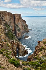 Image showing Rugged coastline cliffs