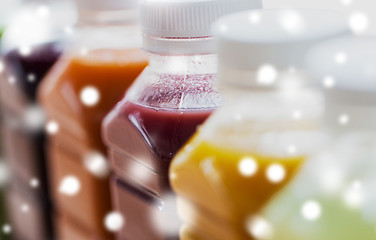 Image showing bottles with different fruit or vegetable juices