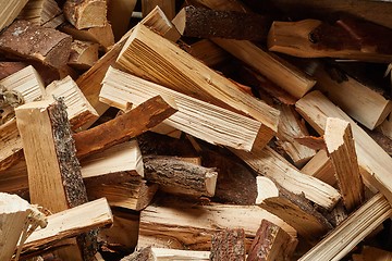 Image showing Wood Pile Closeup