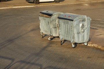 Image showing Garbage Containers in a urban area