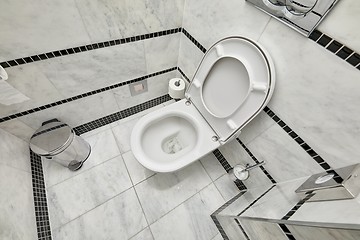 Image showing Toilet seat open