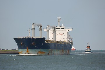 Image showing Industrial ship sailing in