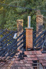 Image showing Collapsed House Roof