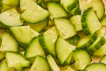 Image showing Cucumber cut to pieces