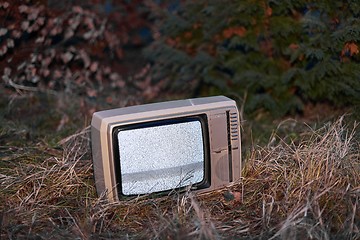 Image showing TV no signal in grass