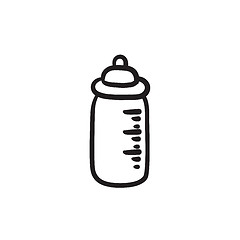 Image showing Feeding bottle sketch icon.