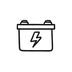 Image showing Car battery sketch icon.