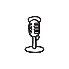 Image showing Retro microphone sketch icon.