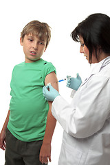 Image showing Doctor giving patient injection