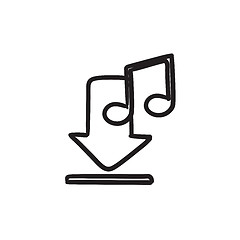 Image showing Download music sketch icon.