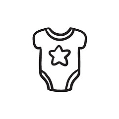 Image showing Baby short-sleeve bodysuit sketch icon.