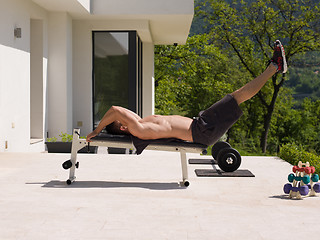 Image showing man doing morning exercises