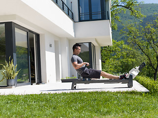 Image showing man doing morning exercises