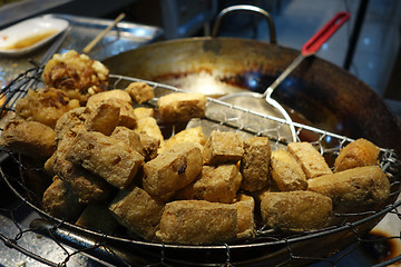 Image showing Stinky fried tofu at a Shanghai street