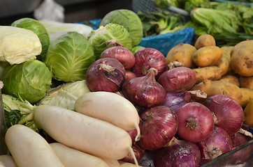 Image showing Vegetable stall in Shanghai 