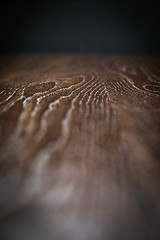 Image showing Wooden Background Surface with Narrow Depth of Field Fading to B