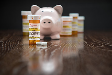 Image showing Variety of Non-Proprietary Prescription Medicine Bottles, Pills 