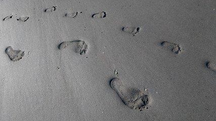 Image showing footprints on sand