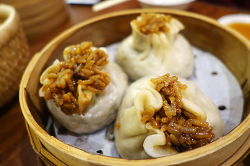 Image showing Shanghainese shaomai, a steamed dumpling 