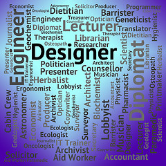 Image showing Designer Job Means Employee Work And Hiring