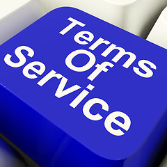 Image showing Terms Of Service Computer Key In Blue Showing Website Agreement 