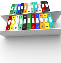 Image showing Shelves Of Colorful Files For Getting Office Organized