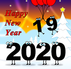 Image showing Two Thousand Twenty Means Happy New Year And Celebrate