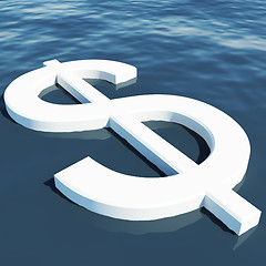 Image showing Dollar Floating Showing Money Wealth Or Earnings
