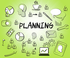 Image showing Planning Icons Represents Sign Objectives And Aspirations