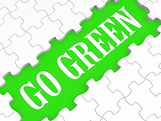 Image showing Go Green Puzzle Shows Eco Friendly Activities