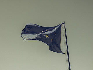 Image showing Vintage looking EU flag
