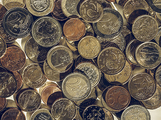 Image showing Vintage Euro coins background