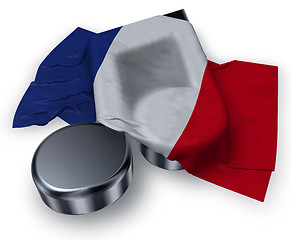 Image showing music note symbol and flag of france - 3d rendering