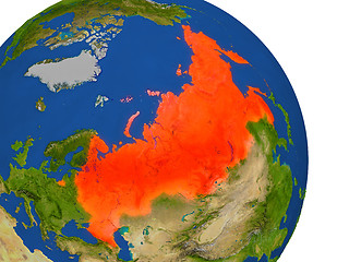 Image showing Map of Russia in red